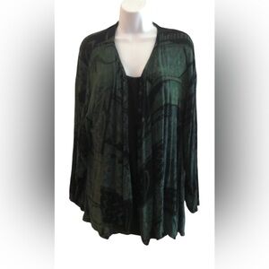 New Options by Kate Geddes Jacket Sz L Chicos Tank Top Sz 2 Black Green Vintage